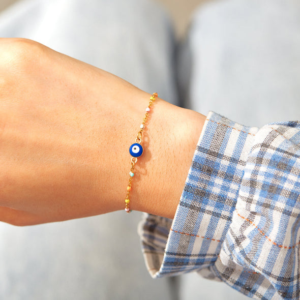 To My Daughter- Blue "Evil Eye" Bracelet