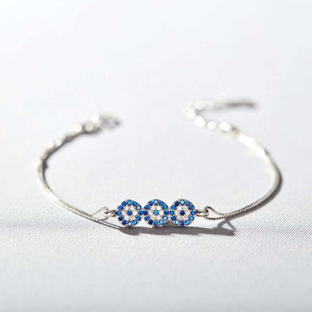 To My Daughter- Good Luck Triple Evil Eye Bracelet