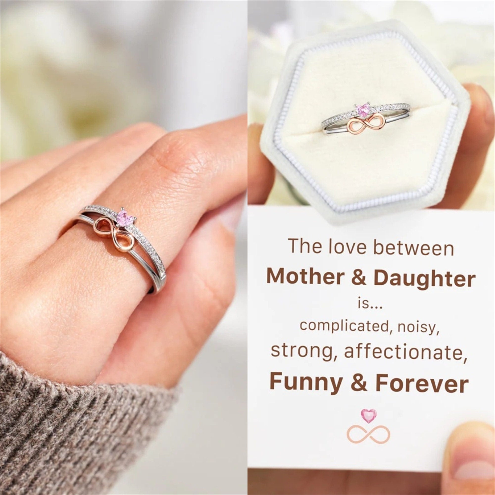 To My Daughter- Love Heart & Forever Infinite Ring