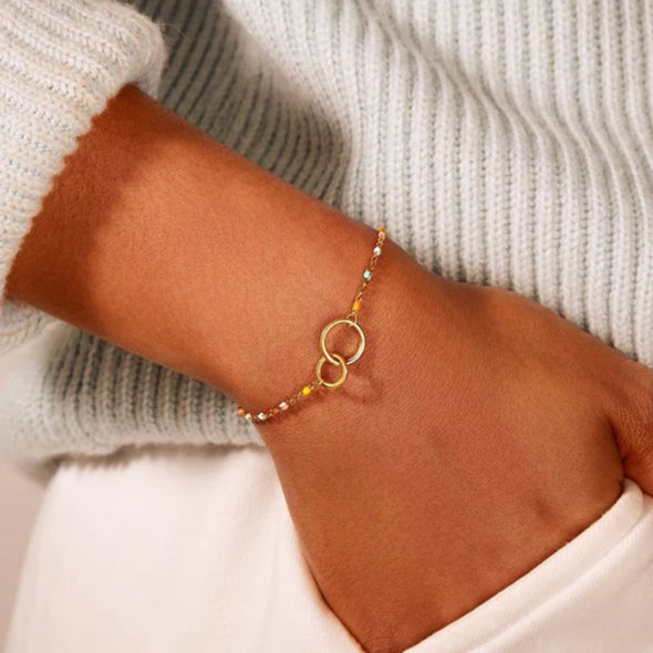 To My Bestie- Interlocking Double Circle Friendship Bracelet