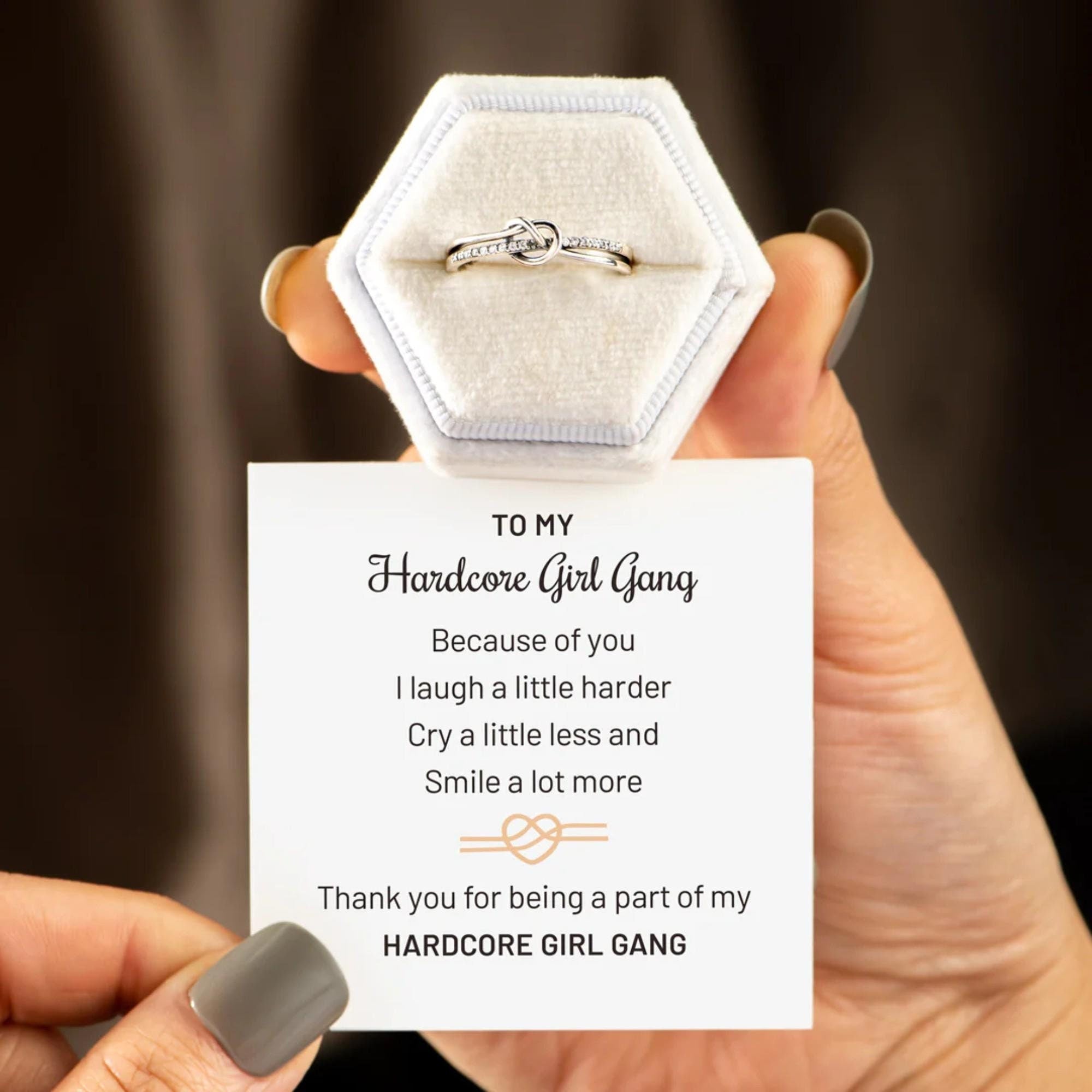 To My Bestie- Hardcore Girl Gang Double Band Knot Ring