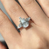 Pear Cut Three Stone Sterling Silver Engagement Ring