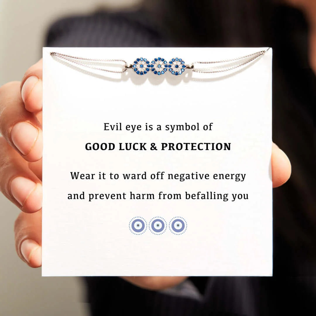 To My Daughter- Good Luck Triple Evil Eye Bracelet