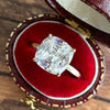 Cushion Cut Moissanite Sterling Silver Engagement Ring