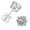 Gorgeous Round Cut Moissanite Stud Earrings In Sterling Silver