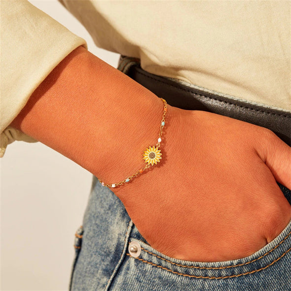 To My Granddaughter- "You are the sunflower to me" Bracelet