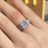 4.0 CT Radiant Cut Sterling Silver Engagement Ring