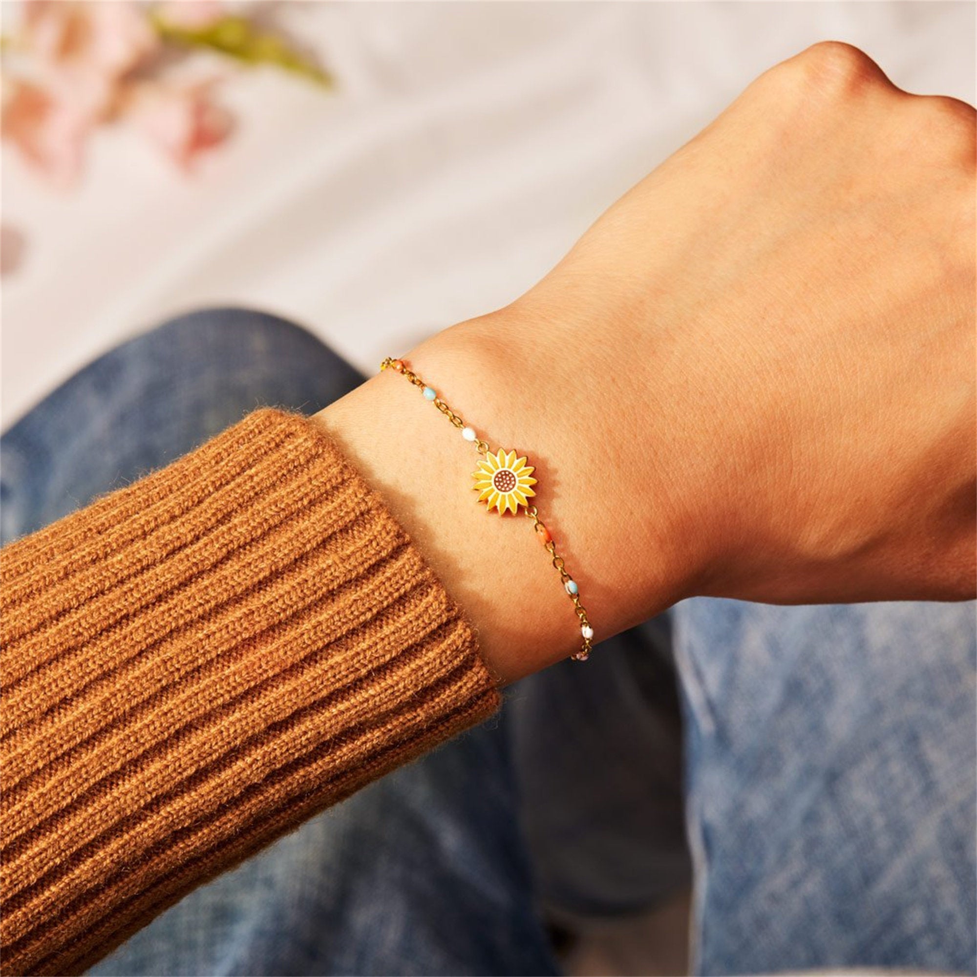 To My Granddaughter- "You are the sunflower to me" Bracelet