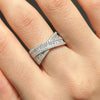 X-Shape Sterling Silver Wedding Band