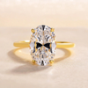 Golden Tone Oval Cut Solitaire Engagement Ring In Sterling Silver