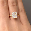 Stunning Radiant Cut Moissanite Sterling Silver Engagement Ring