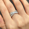 X-Shape Sterling Silver Wedding Band