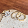 3PCS Golden Tone Cushion Cut Plain Band Bridal Set