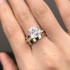 3PCS Golden Tone Cushion Cut Plain Band Bridal Set