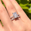 2PCS Radiant Cut Bridal Set In Sterling Silver