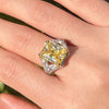 Stunning Yellow Radiant Cut Sterling Silver Engagement Ring