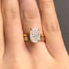 2 Pcs Oval Cut Sterling Silver Bridal Set In Golden Tone