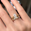 3 PCS Marquise Cut Sterling Silver Bridal Set In Golden Tone