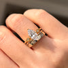 3 PCS Marquise Cut Sterling Silver Bridal Set In Golden Tone