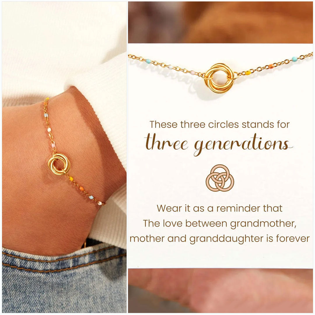 Mother & Daughter & Granddaughter Three Generation - Triple Circle Bracelet