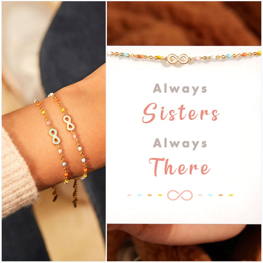 To My Sister- Colored Infinity Bracelet