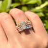 3PCS Stunning Oval Cut Golden Tone Bridal Set