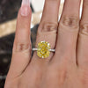 Radiant Cut Yellow Stone Engagement Ring in Sterling Silver for Women