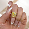 Radiant Cut Yellow Stone Engagement Ring in Sterling Silver for Women