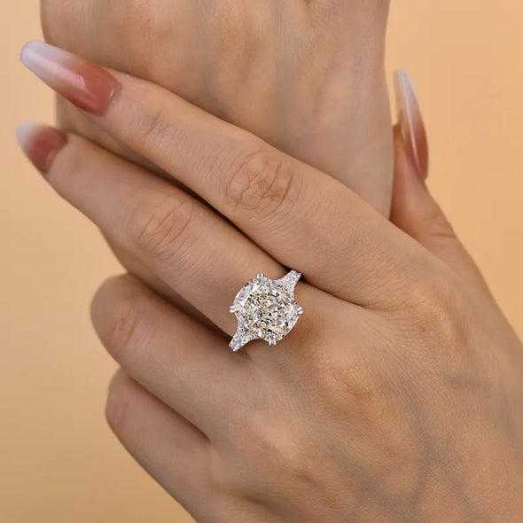 Luxurious Split Shank Cushion Cut Engagement Ring