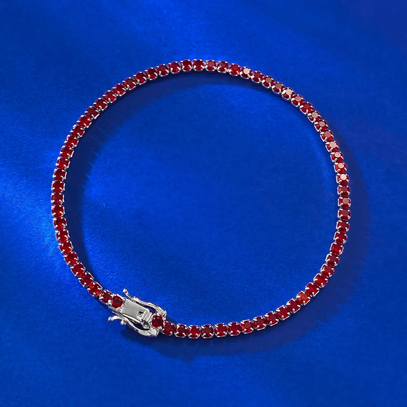 Stunning Multi-Color Tennis Bracelet in Sterling Silver – Perfect for Adding Glamour to Any Outfit