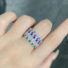 Gorgeous Multicolor Eternity Stacking Ring in Sterling Silver