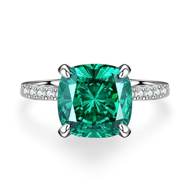 4.0ct Cushion Cut Paraiba Tourmaline Sterling Silver Engagement Ring