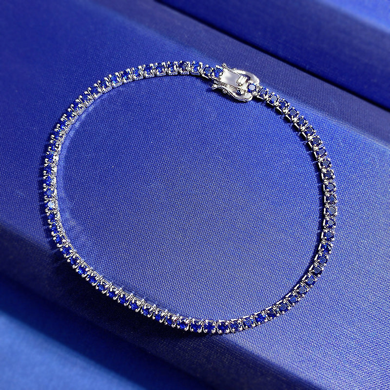 Stunning Multi-Color Tennis Bracelet in Sterling Silver – Perfect for Adding Glamour to Any Outfit