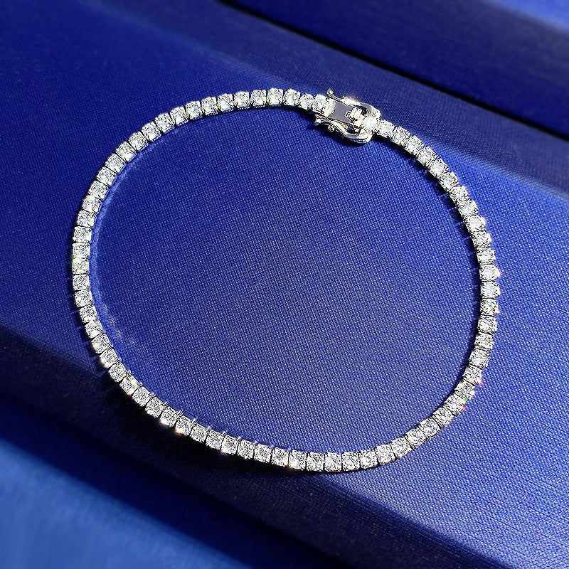 Stunning Multi-Color Tennis Bracelet in Sterling Silver – Perfect for Adding Glamour to Any Outfit