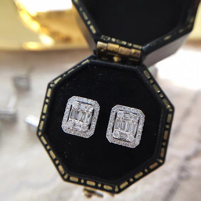 Classic Rectangle Design Stud Earrings