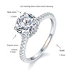 Stunning Four-Prong  Solitaire Moissanite Wedding Ring in 925 Sterling Silver with Platinum Plating