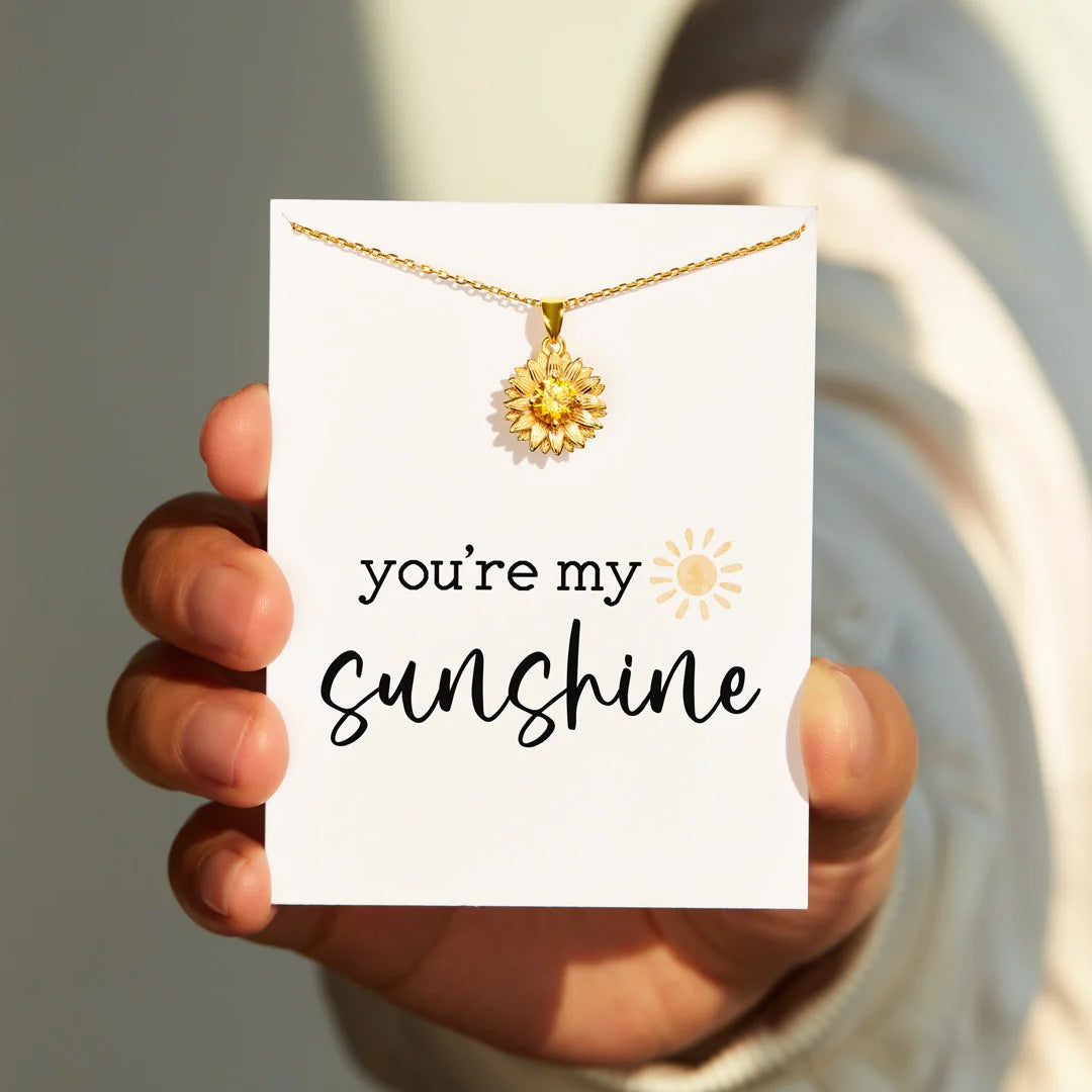 To My Mom- Sterling Silver Sunflower Necklace