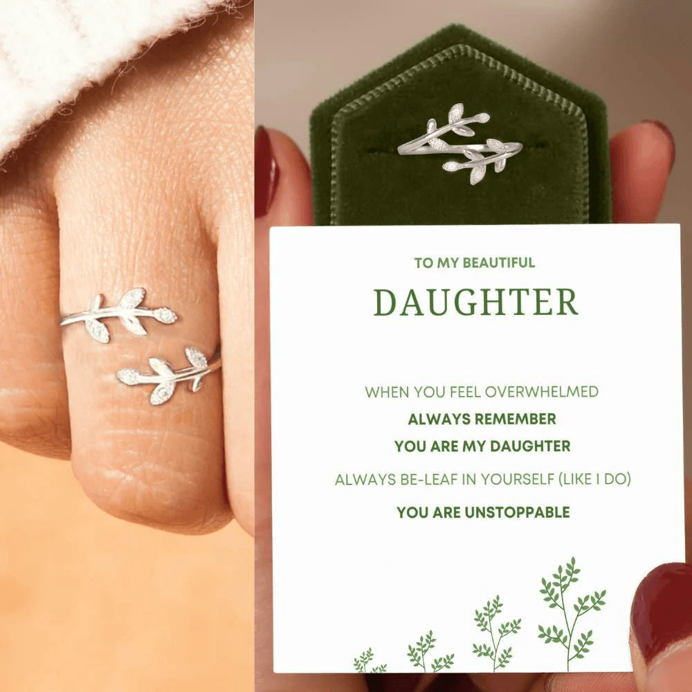 To My Daughter - Leaf Ring