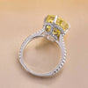 Radiant Cut Yellow Stone Engagement Ring in Sterling Silver for Women