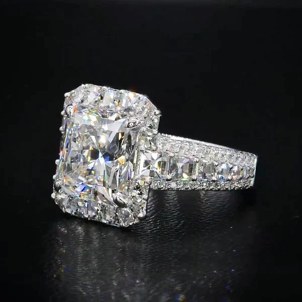 3.0 Carat Dreamy Wedding Radiant Cut Sterling Silver Engagement Ring