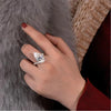 6.5CT Pear Cut Bypass Sterling Silver Engagement Ring