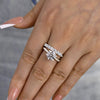 Classic Round Cut 6 Prong Bridal Set In Sterling Silver