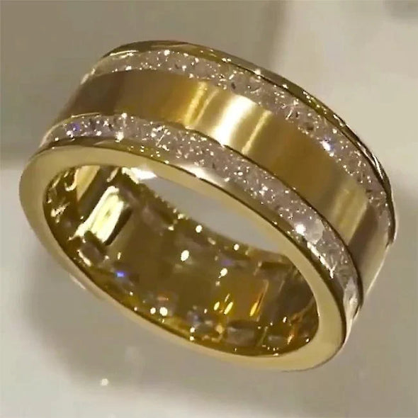 Princess Cut Gender Neutral Wedding Band