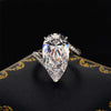 6.5CT Pear Cut Bypass Sterling Silver Engagement Ring