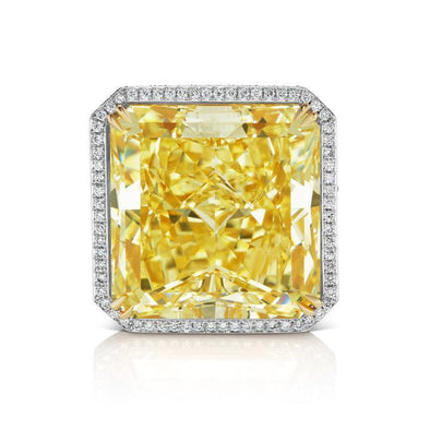 Fancy Yellow Engagement Ring in Radiant Cut