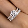 Classic Round Cut 6 Prong Bridal Set In Sterling Silver