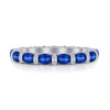 Oval Cut Cornflower Sapphire Gem Eternity Band