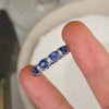 Oval Cut Cornflower Sapphire Gem Eternity Band