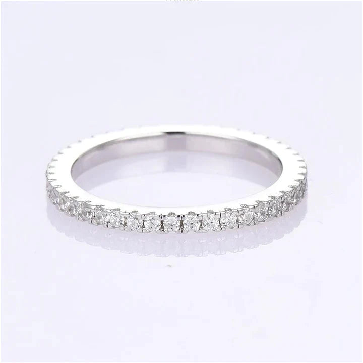 Classic Eternity Thin Sterling Silver Wedding Band