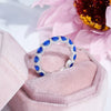 Oval Cut Cornflower Sapphire Gem Eternity Band